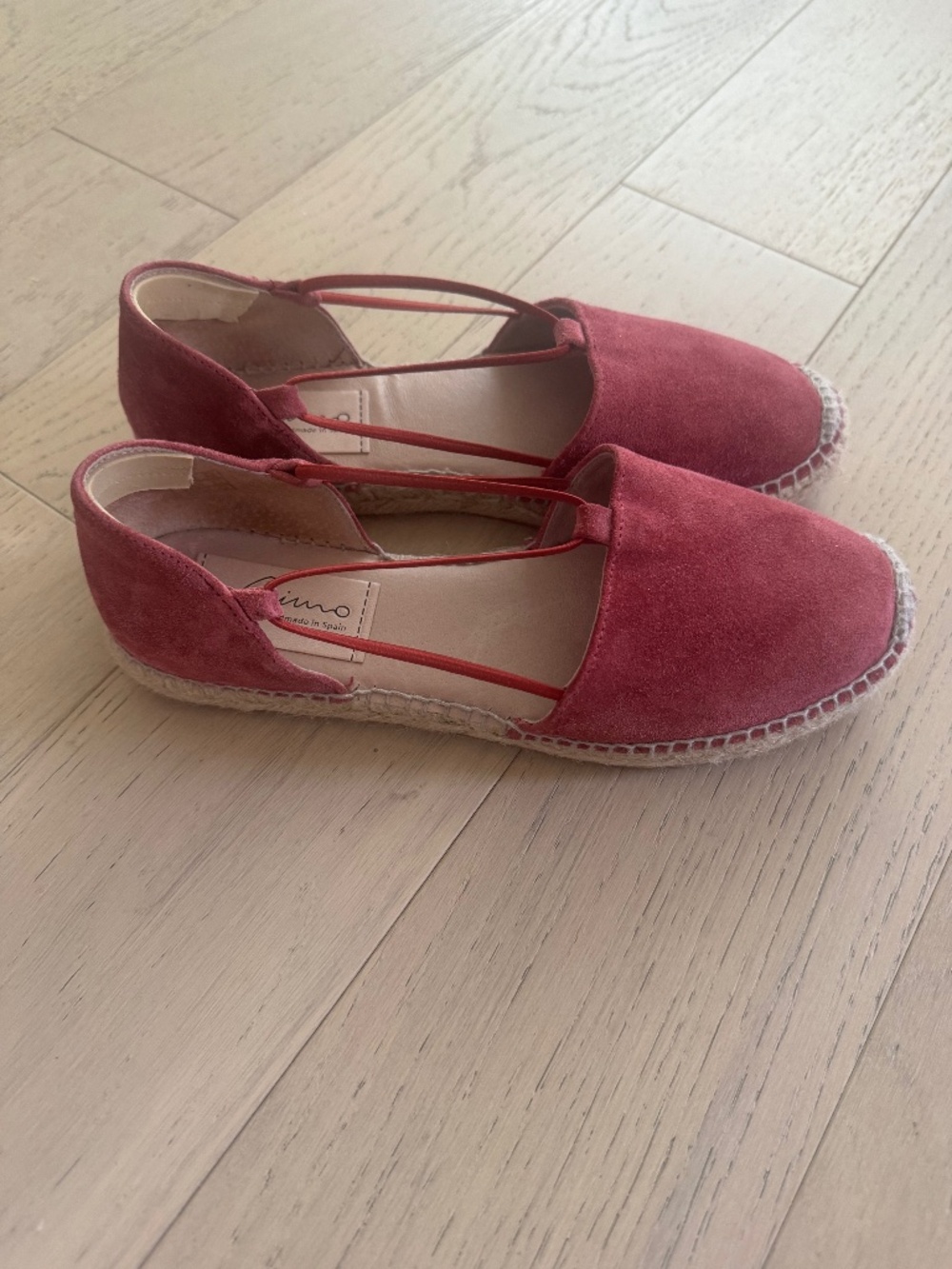 Gaimo Pink Suede Espadrille Flats Made in Spain EU 38 NWOB